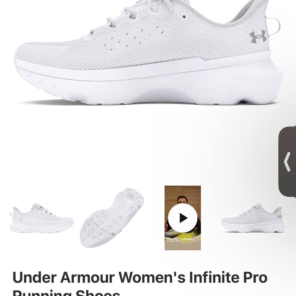 Under Armour White Athletic Shoes With Breathable Mesh
